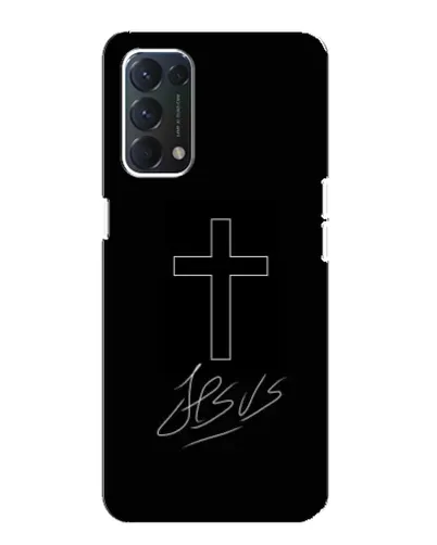 Чехол для OPPO F19 с картинкой «Графический крест Jesus» Чехол для OPPO F19 с картинкой «Графический крест Jesus»