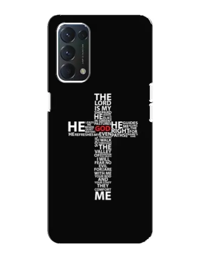 Чехол для OPPO F19 с картинкой «Текстовый крест» Чехол для OPPO F19 с картинкой «Текстовый крест»
