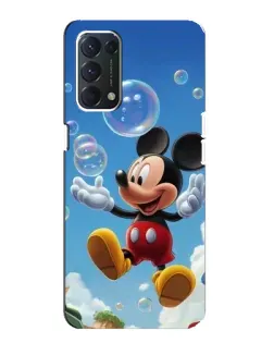 Чехол для OPPO F19 с картинкой «Mickey и мыльные пузыри»