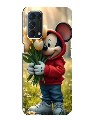 Чехол для OPPO F19 с картинкой «Микки с тюльпанами» Чехол для OPPO F19 с картинкой «Микки с тюльпанами»
