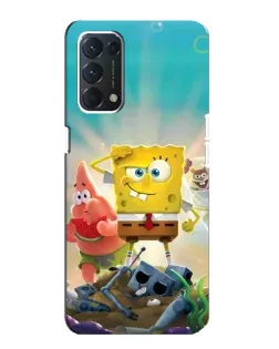 Чехол для OPPO F19 с картинкой «Спанч Боб победитель»