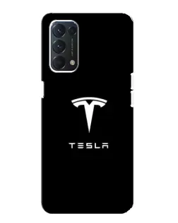 Чехол для OPPO F19 с картинкой «Tesla White Logo»
