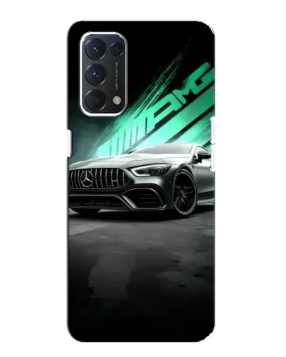 Чехол для OPPO F19 с картинкой «Темный Mercedes AMG»