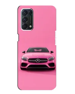 Чехол для OPPO F19 с картинкой «Розовый Mercedes AMG»