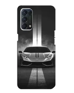 Чехол для OPPO F19 с картинкой «Lamborghini симметрия дорог» Чехол для OPPO F19 с картинкой «Lamborghini симметрия дорог»