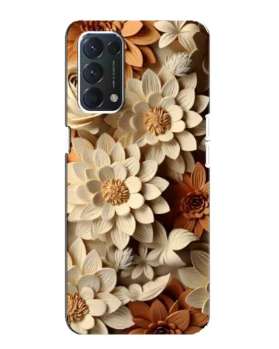 Чехол для OPPO F19 с картинкой «Бежевый флористический декор»