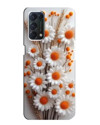 Чехол для OPPO F19 с картинкой «Белые сухоцветы»