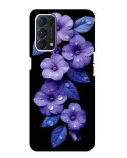 Чехол для OPPO F19 с картинкой «Фиолетовые цветы с росою»