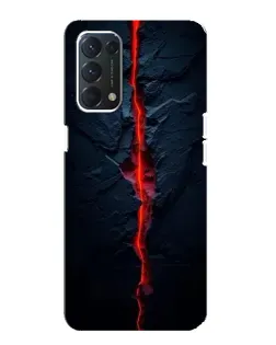 Чехол для OPPO F19 с картинкой «Kрасная лавовая трещина»