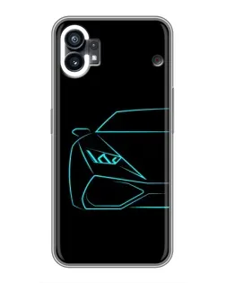Чехол для OPPO F31 с картинкой «Голубой силуэт Lamborghini»