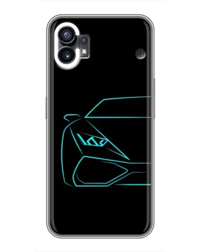 Чехол для OPPO F31 с картинкой «Голубой силуэт Lamborghini»
