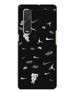 Чехол для OPPO Find X2 с картинкой «Nike Black Pattern»