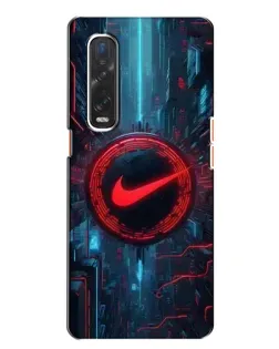 Чехол для OPPO Find X2 с картинкой «Техногенный стиль Nike»