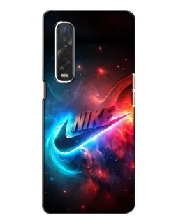 Чехол для OPPO Find X2 с картинкой «Огненный логотип Nike»