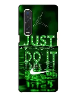 Чехол для OPPO Find X2 с картинкой «Зеленый неоновый Nike»