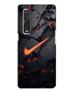 Чехол для OPPO Find X2 с картинкой «Nike — эффект разломов»
