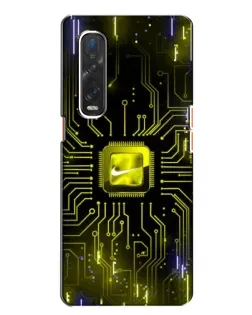 Чехол для OPPO Find X2 с картинкой «Nike — золотая искра»
