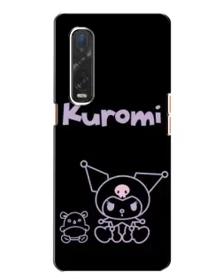 Чехол для OPPO Find X2 с картинкой «Kuromi — черный минимализм»