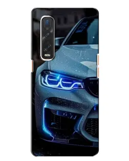 Чехол для OPPO Find X2 с картинкой «Взгляд BMW с синими фарами» Чехол для OPPO Find X2 с картинкой «Взгляд BMW с синими фарами»