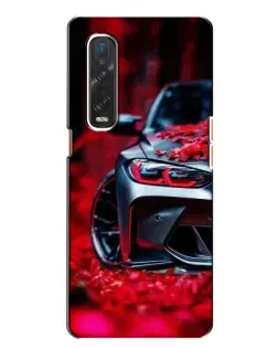 Чехол для OPPO Find X2 с картинкой «Спортивная BMW и цветы»