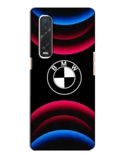 Чехол для OPPO Find X2 с картинкой «Логотип BMW и неоновые дуги»