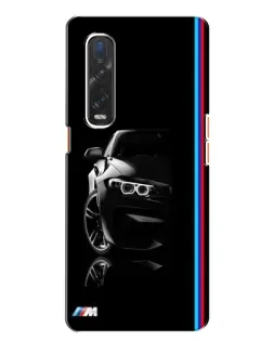 Чехол для OPPO Find X2 с картинкой «Силуэт BMW в темноте»