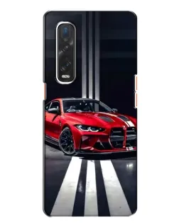 Чехол для OPPO Find X2 с картинкой «Красная BMW на дороге»