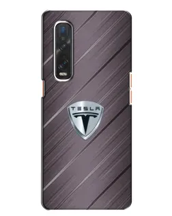 Чехол для OPPO Find X2 с картинкой «Металлическая текстура Tesla»