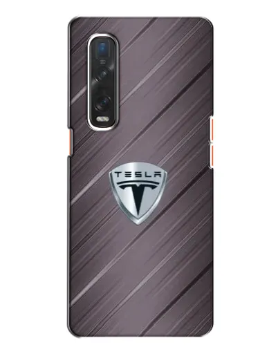 Чехол для OPPO Find X2 с картинкой «Металлическая текстура Tesla»