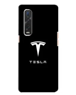 Чехол для OPPO Find X2 с картинкой «Tesla White Logo»