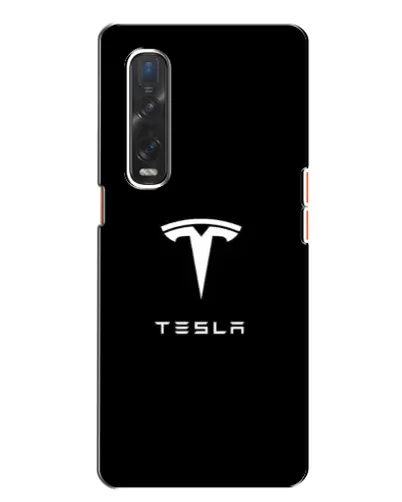 Чехол для OPPO Find X2 с картинкой «Tesla White Logo»