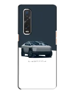 Чехол для OPPO Find X2 с картинкой «Серебристый Cybertruck Tesla»
