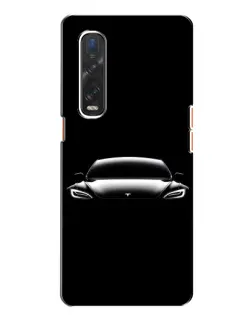 Чехол для OPPO Find X2 с картинкой «Фары Tesla Night»