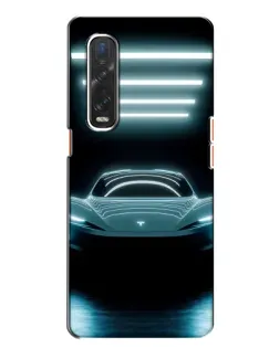 Чехол для OPPO Find X2 с картинкой «Tesla в неоне»
