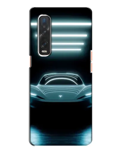 Чехол для OPPO Find X2 с картинкой «Tesla в неоне»