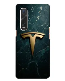 Чехол для OPPO Find X2 с картинкой «Мраморная Tesla Gold»