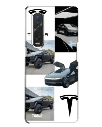 Чехол для OPPO Find X2 с картинкой «Коллаж Cybertruck Tesla»