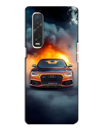 Чехол для OPPO Find X2 с картинкой «Audi в огненном дыму» Чехол для OPPO Find X2 с картинкой «Audi в огненном дыму»