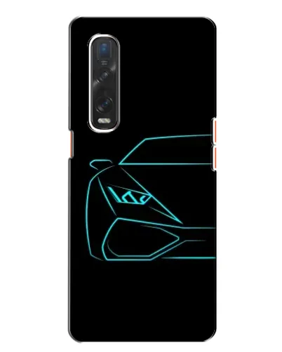 Чехол для OPPO Find X2 с картинкой «Голубой силуэт Lamborghini» Чехол для OPPO Find X2 с картинкой «Голубой силуэт Lamborghini»