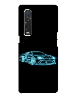 Чехол для OPPO Find X2 с картинкой «Неоновый контур Lamborghini»