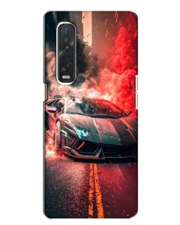 Чехол для OPPO Find X2 с картинкой «Lamborghini красный дым»