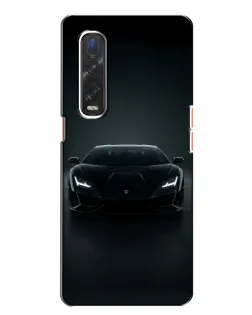 Чехол для OPPO Find X2 с картинкой «Черный Lamborghini Aventador»