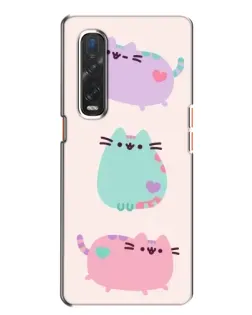 Чохол для OPPO Find X2 з картинкою «Pusheen тріо»