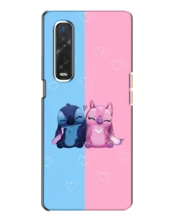 Чехол для OPPO Find X2 с картинкой «Stitch и Angel Love»