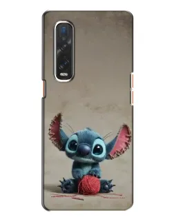 Чехол для OPPO Find X2 с картинкой «Стич на коричневом фоне»