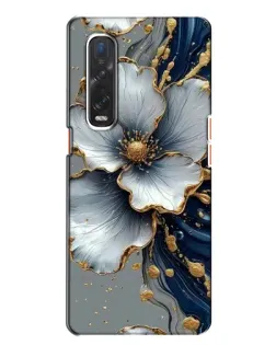 Чохол для OPPO Find X2 з картинкою «Біла квітка та золотий флюїд» Чохол для OPPO Find X2 з картинкою «Біла квітка та золотий флюїд»
