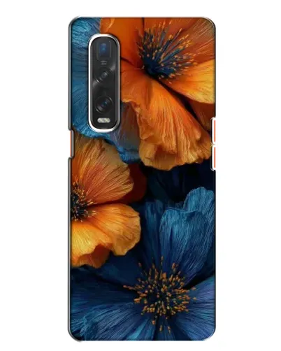 Чехол для OPPO Find X2 с картинкой «Яркая сине-оранжевая флора» Чехол для OPPO Find X2 с картинкой «Яркая сине-оранжевая флора»