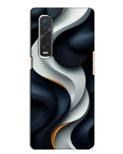 Чехол для OPPO Find X2 с картинкой «Объемные черно-белые ленты» Чехол для OPPO Find X2 с картинкой «Объемные черно-белые ленты»