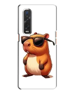 Чехол для OPPO Find X2 с картинкой «Капибара в очках»