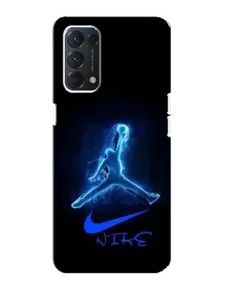 Чехол для OPPO Find X3 Lite с картинкой «Jordan Neon Blue»
